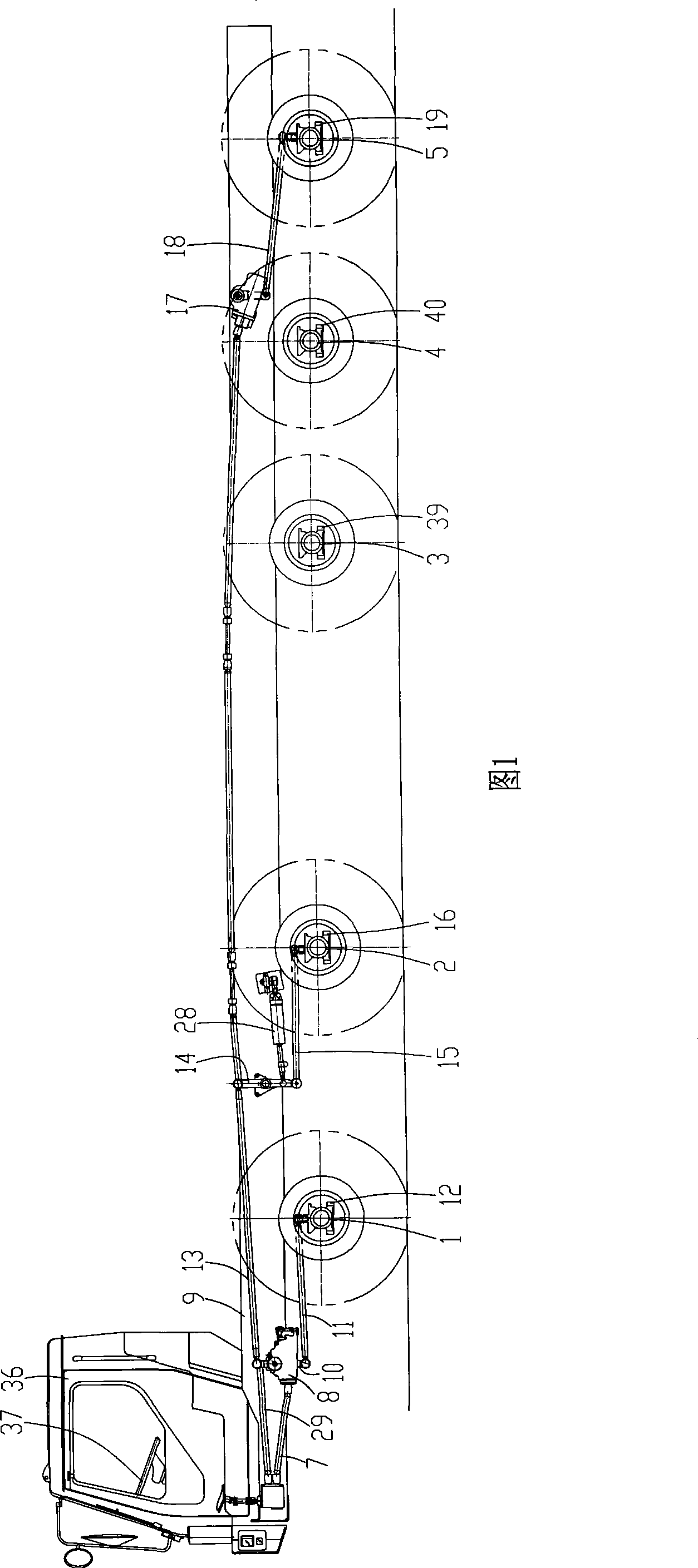 Five-shaft heavy-duty car steering system