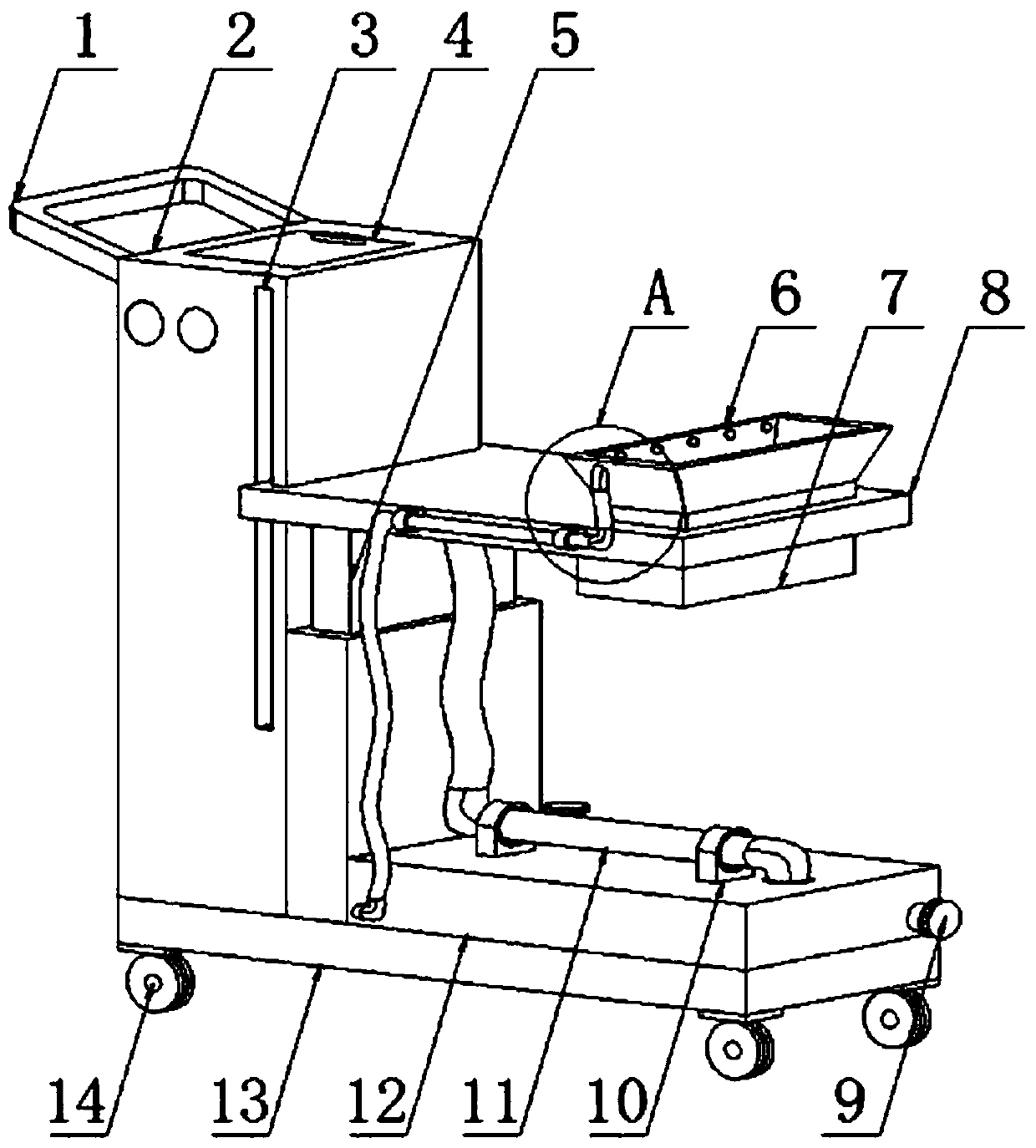 Practical and convenient upper gastrointestinal hemorrhage nursing device for gastroenterology department