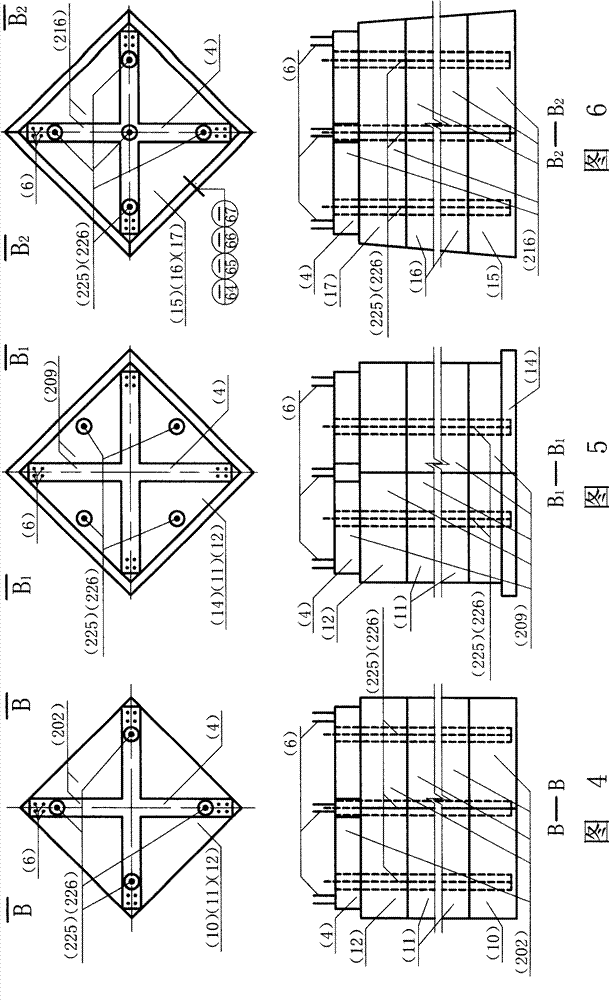 Vertical combined novel foundation of mast mechanical equipment