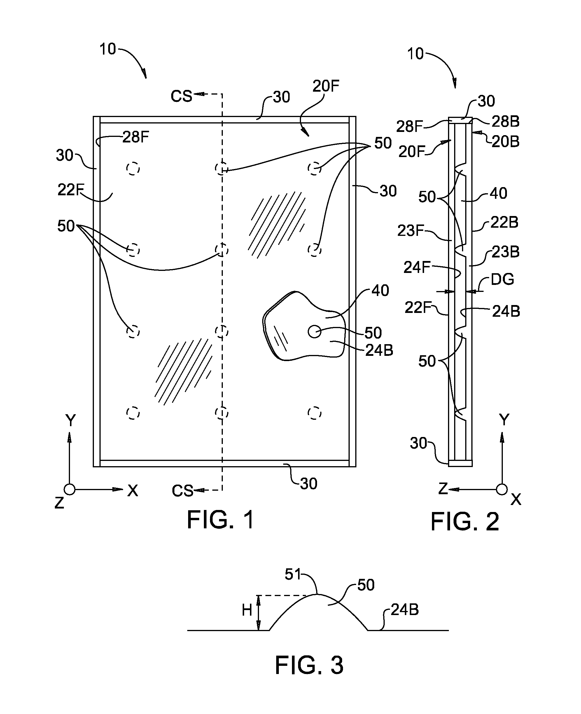 Vacuum-Insulated Glass Windows With Glass-Bump Spacers