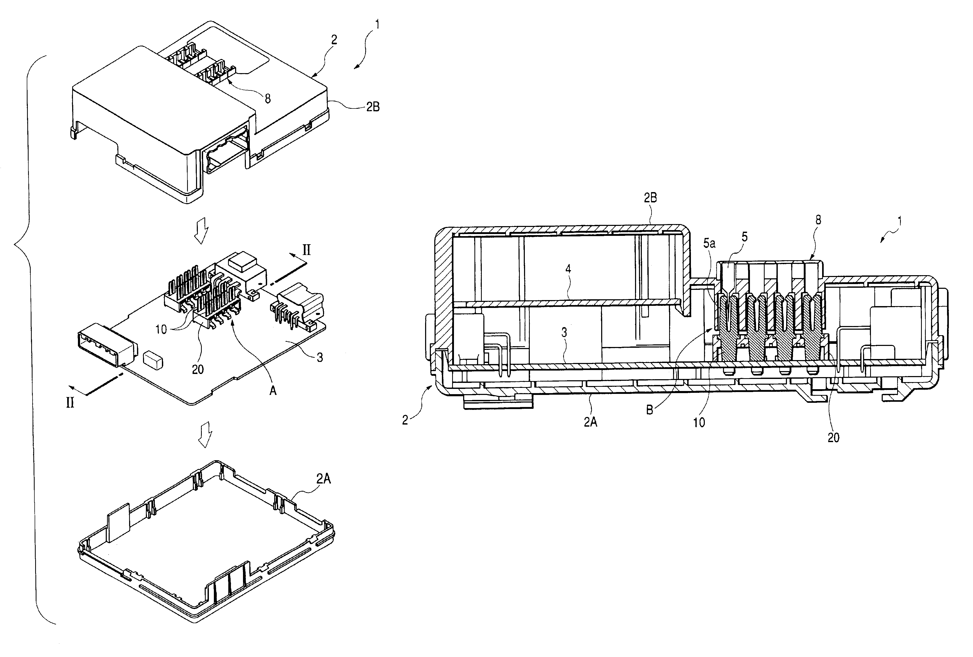 Mounting structure of fuse connection terminals on board