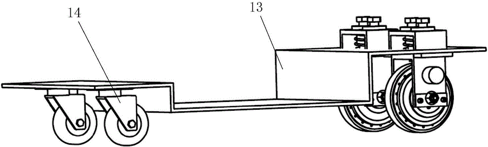 AGV (automatic guided vehicle) elastic support driving device using hub motor and AGV