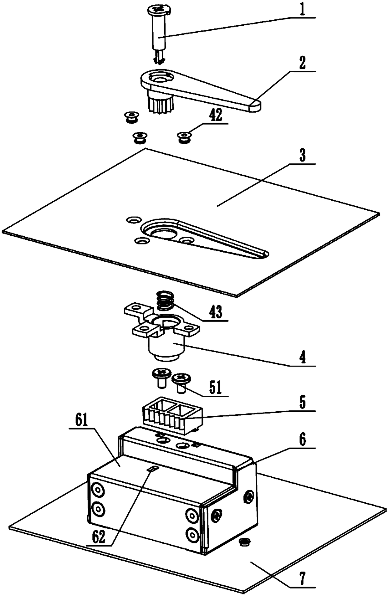 Rotary rod type server upper cover unlocking module structure