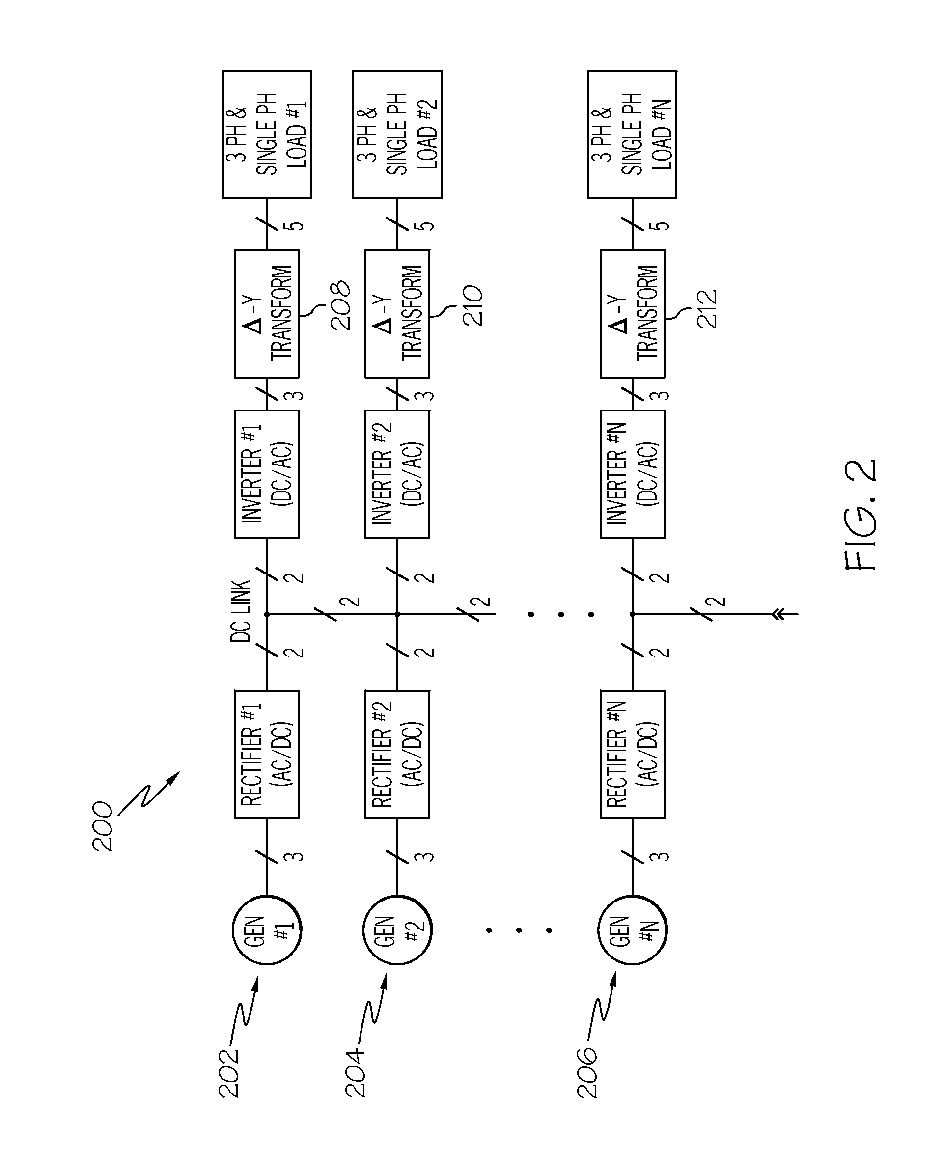 Low weight 3-phase 5-output wire power conversion system for micro-grid