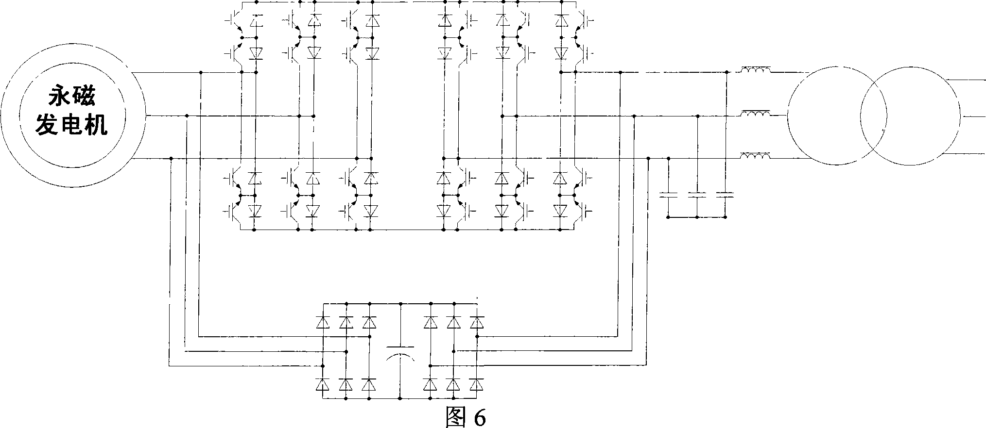 Two-stage matrix convertor for megawatt wind power generation