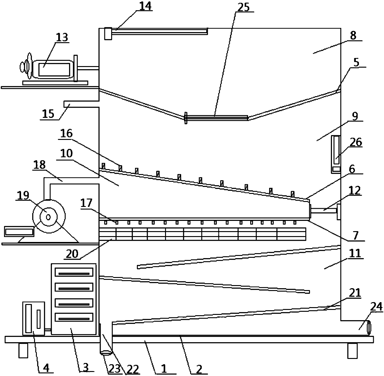 Efficient quick non-damaged cleaning equipment of fresh tea leaves