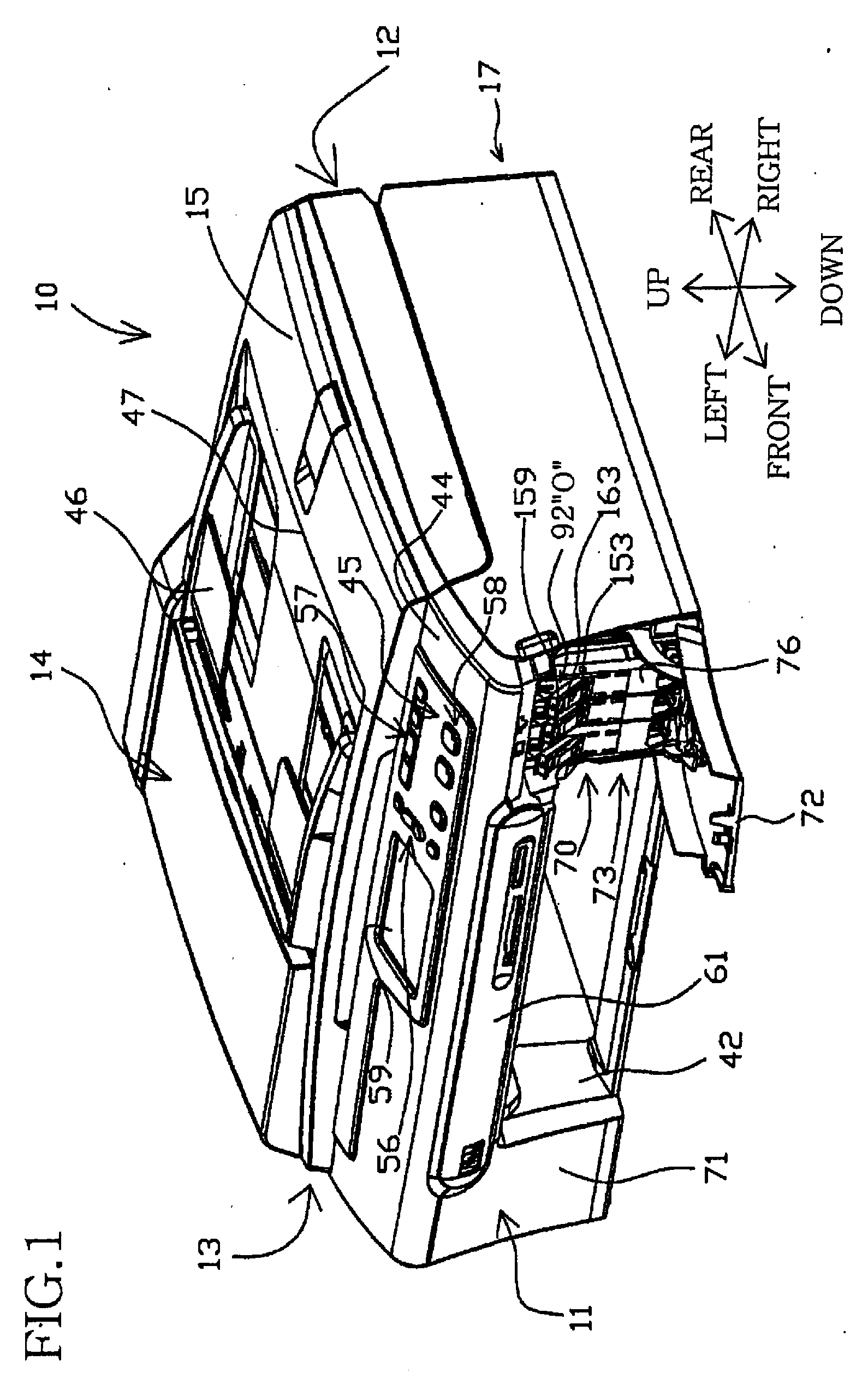 Ink cartridge holding device