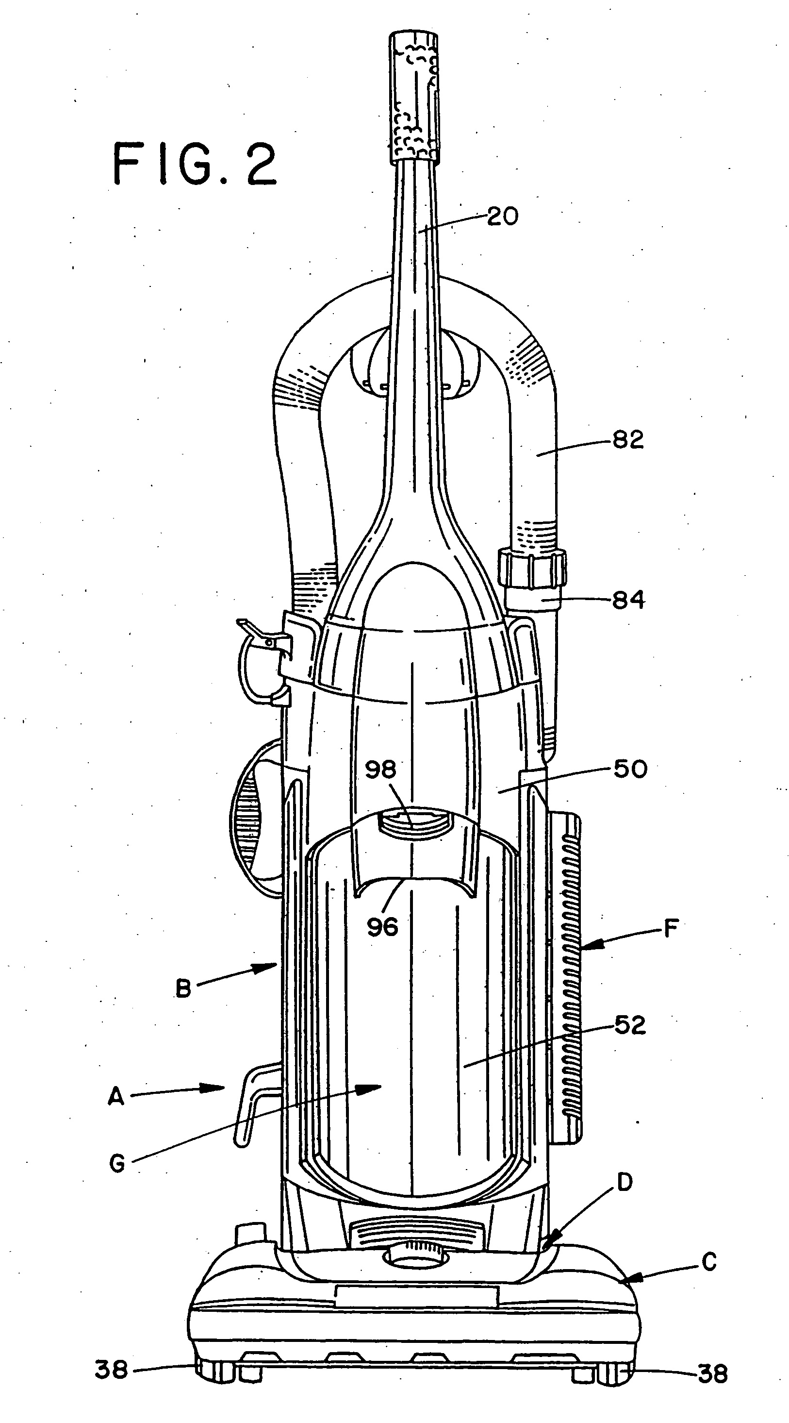 Upright vacuum cleaner with cyclonic air flow