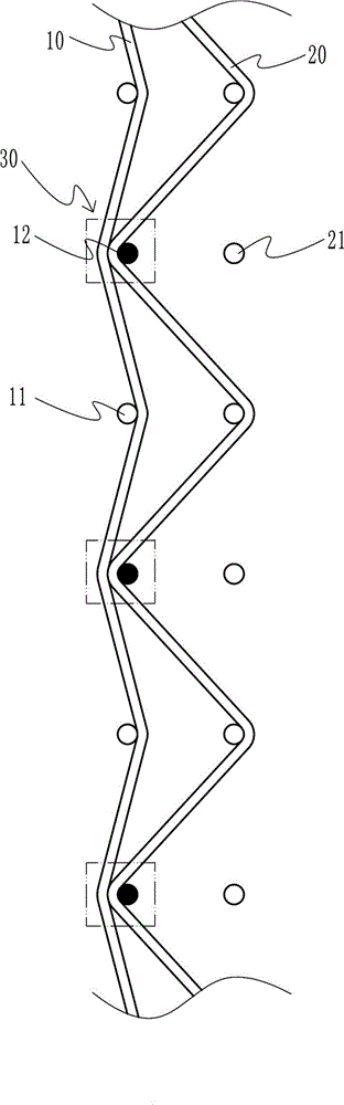 Buffer sealing structure of one-time molding inflatable fabric