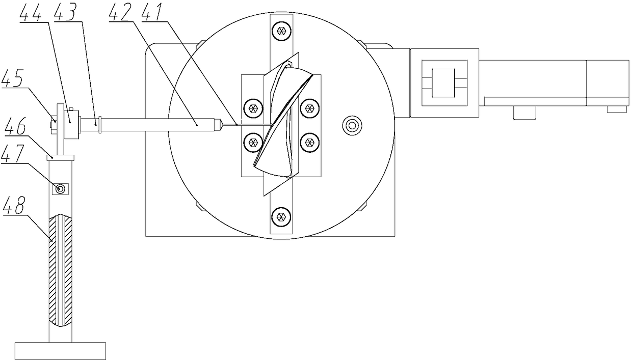 Blade in-situ contact type three-dimensional measurement device and method