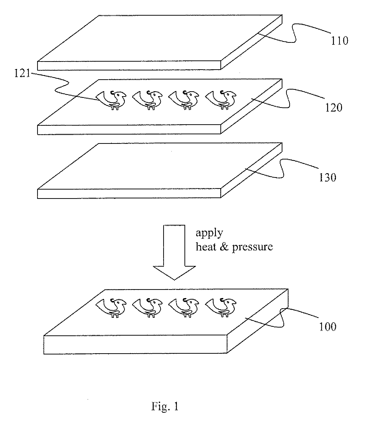 Laminate for eyeglass frame with embedded design pattern and manufacturing method thereof