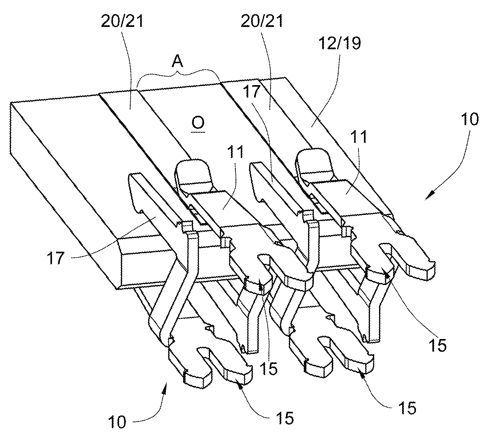 Insertion contact for arrangement at a contact support