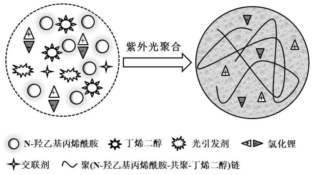 A kind of antifreeze conductive hydrogel and its preparation method and force response sensing application