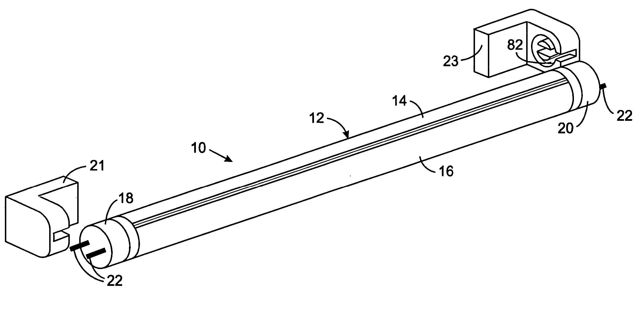 Lighting assembly with swivel end connectors