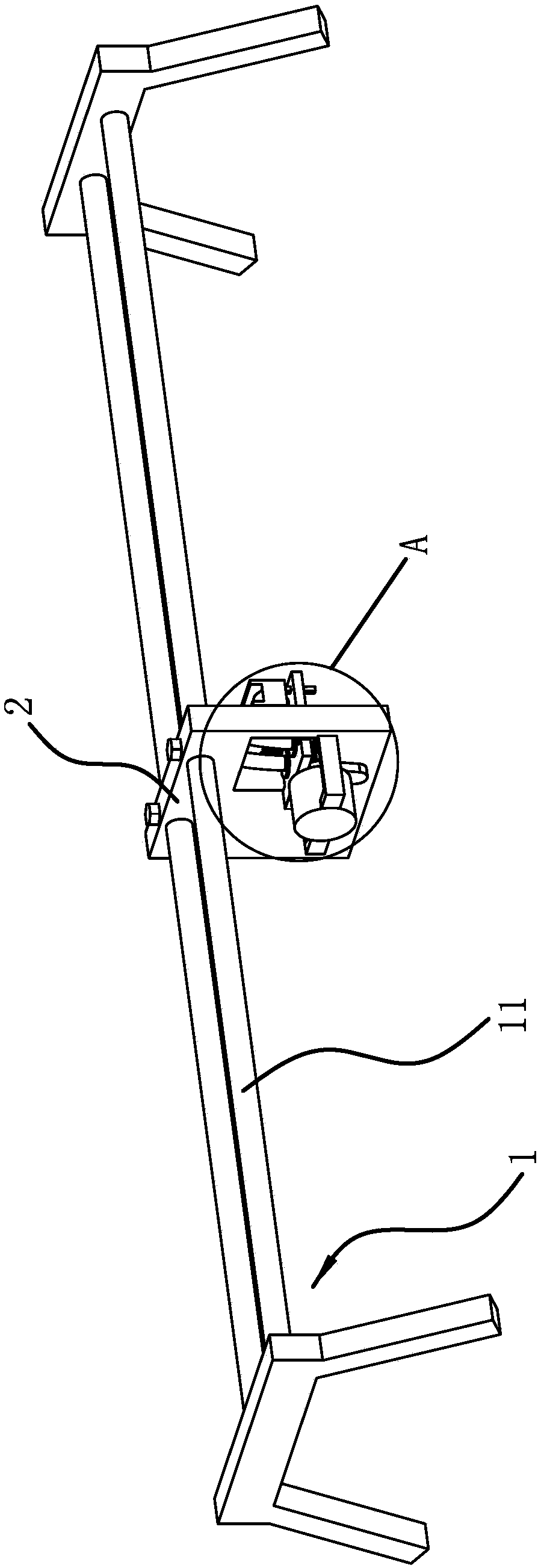 An automobile handbrake fatigue test device