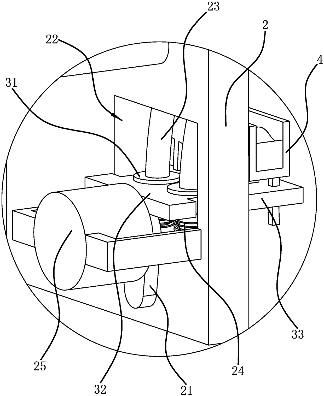 An automobile handbrake fatigue test device