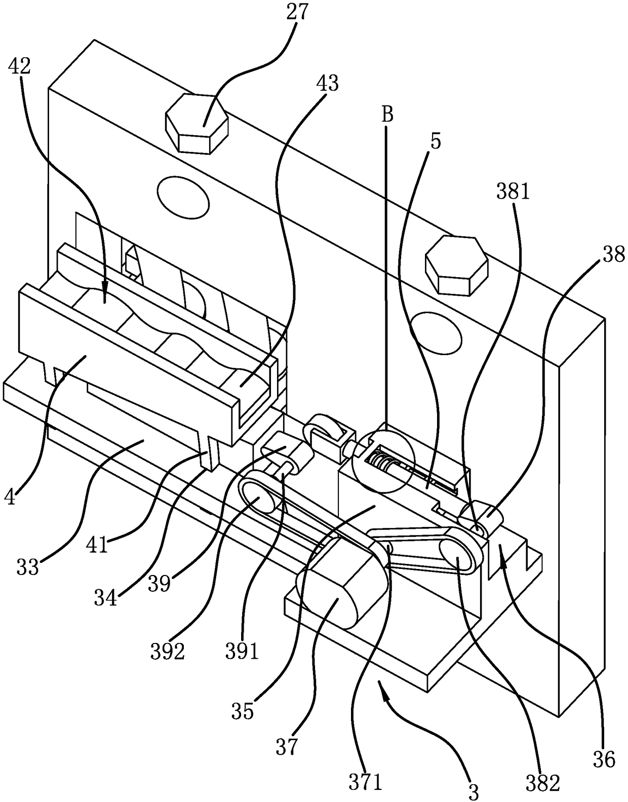 An automobile handbrake fatigue test device