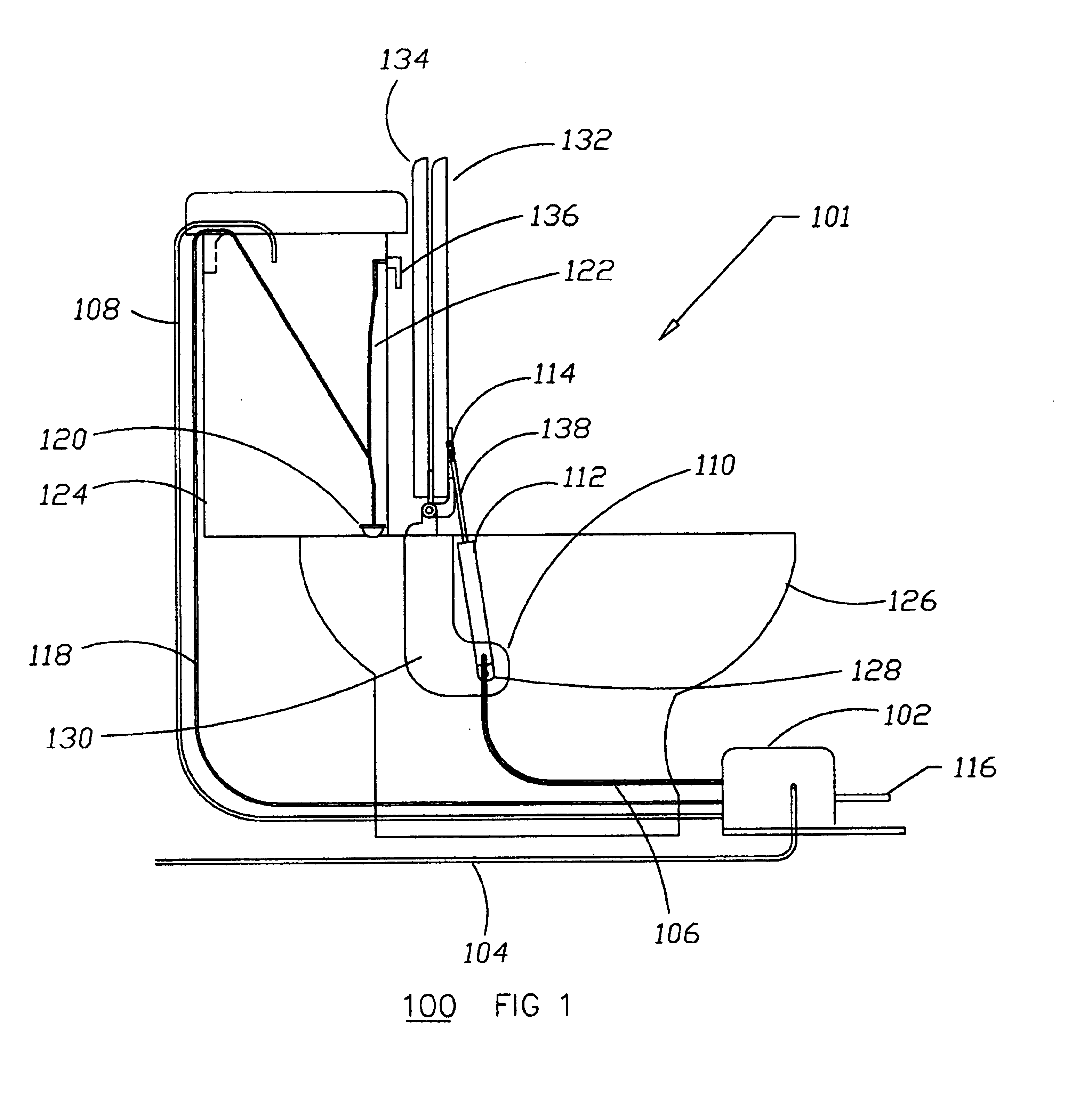 Toilet seat lifter with flusher