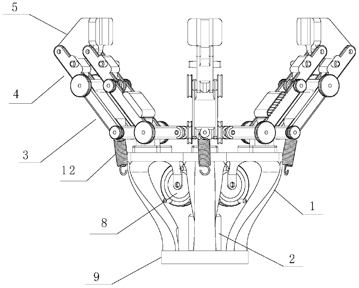 Robot end dexterous underactuated bionic gripper