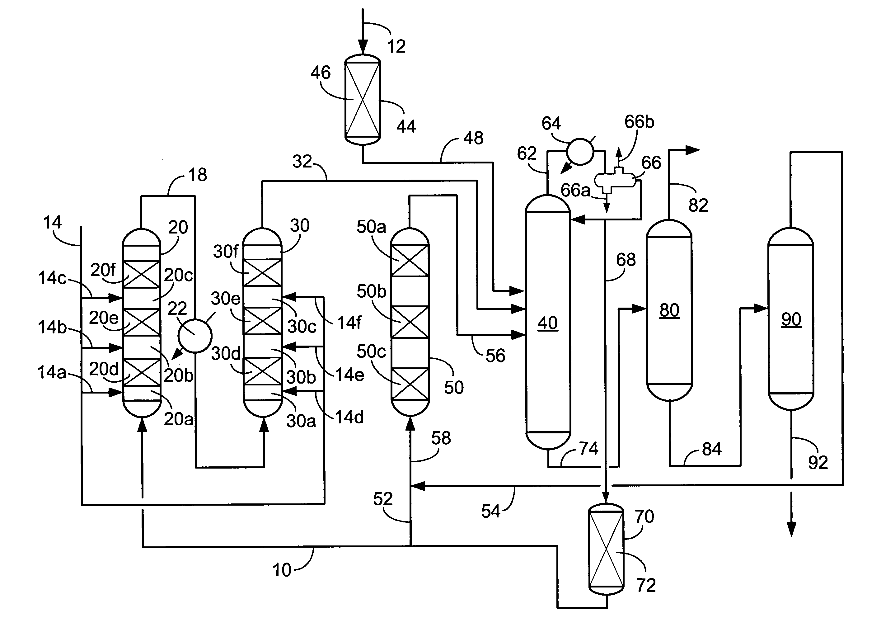 Process and apparatus for the removal of nitrogen compounds from a fluid stream