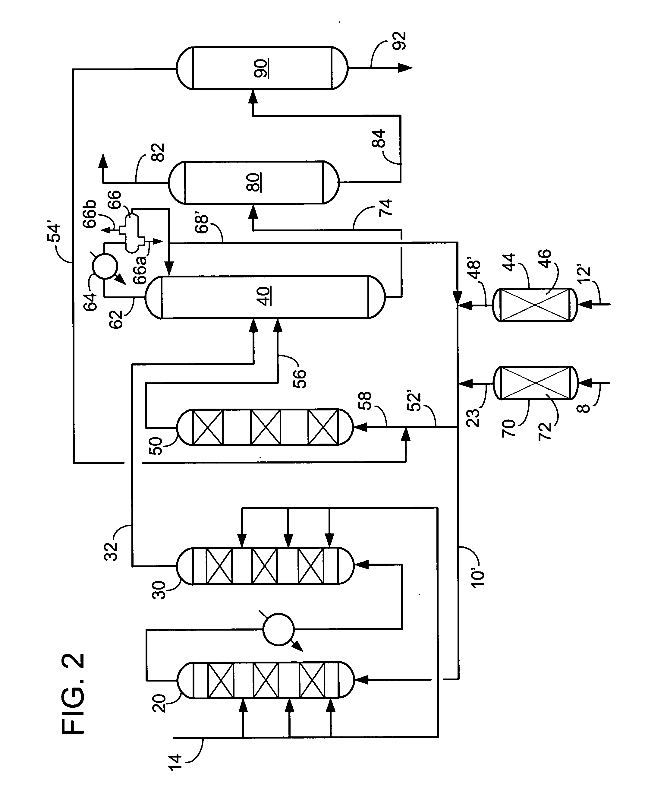 Process and apparatus for the removal of nitrogen compounds from a fluid stream