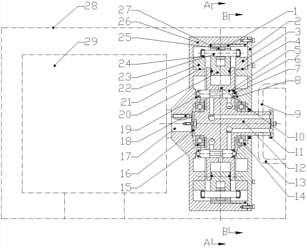 Radial plunger hydraulic pump of double-acting type outer rotor