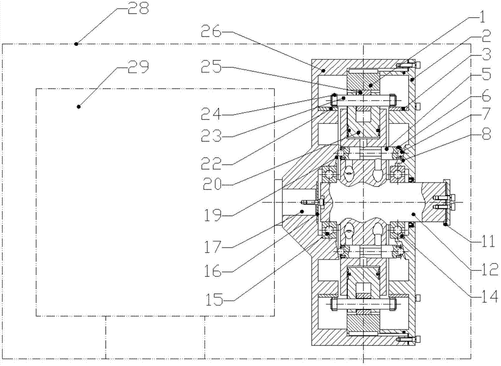 Radial plunger hydraulic pump of double-acting type outer rotor