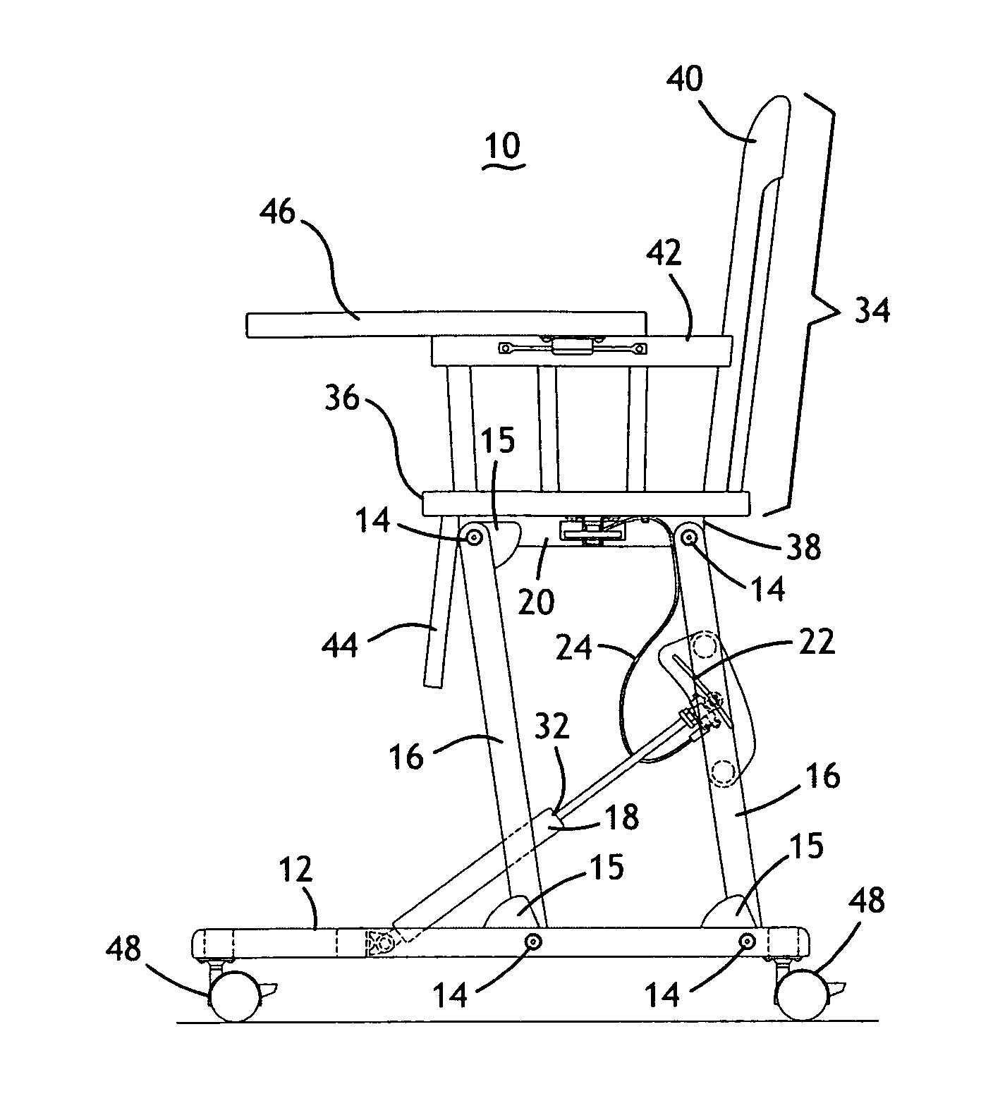 Height-adjustable furnishing system