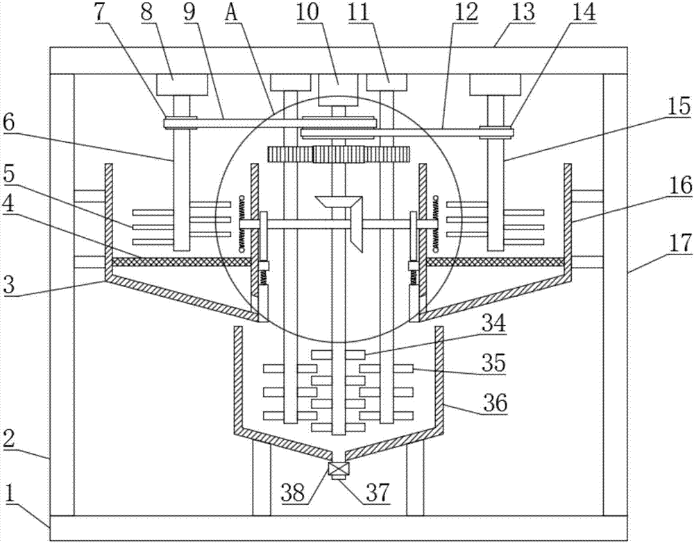 Crushing quantitative mixing pharmaceutical device for traditional Chinese medicinal material