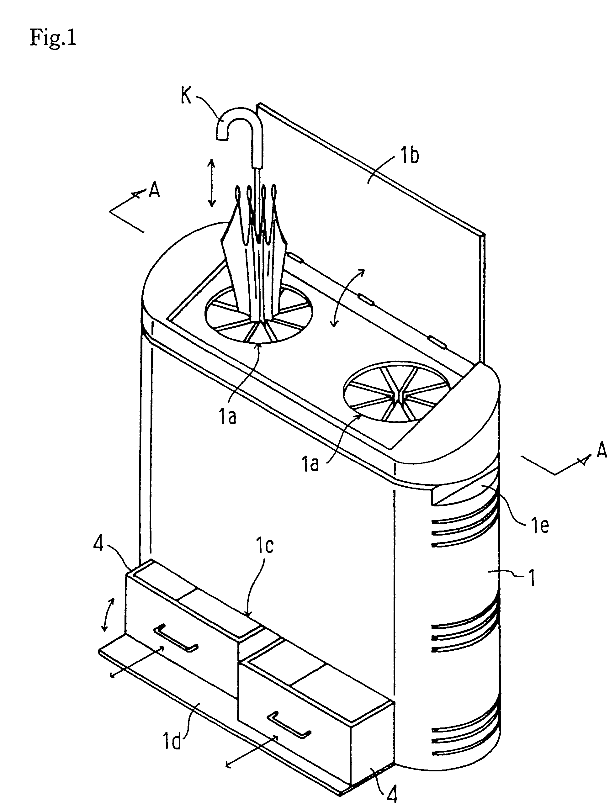 Device for removing water drops from an umbrella and foundation promotion system of the device