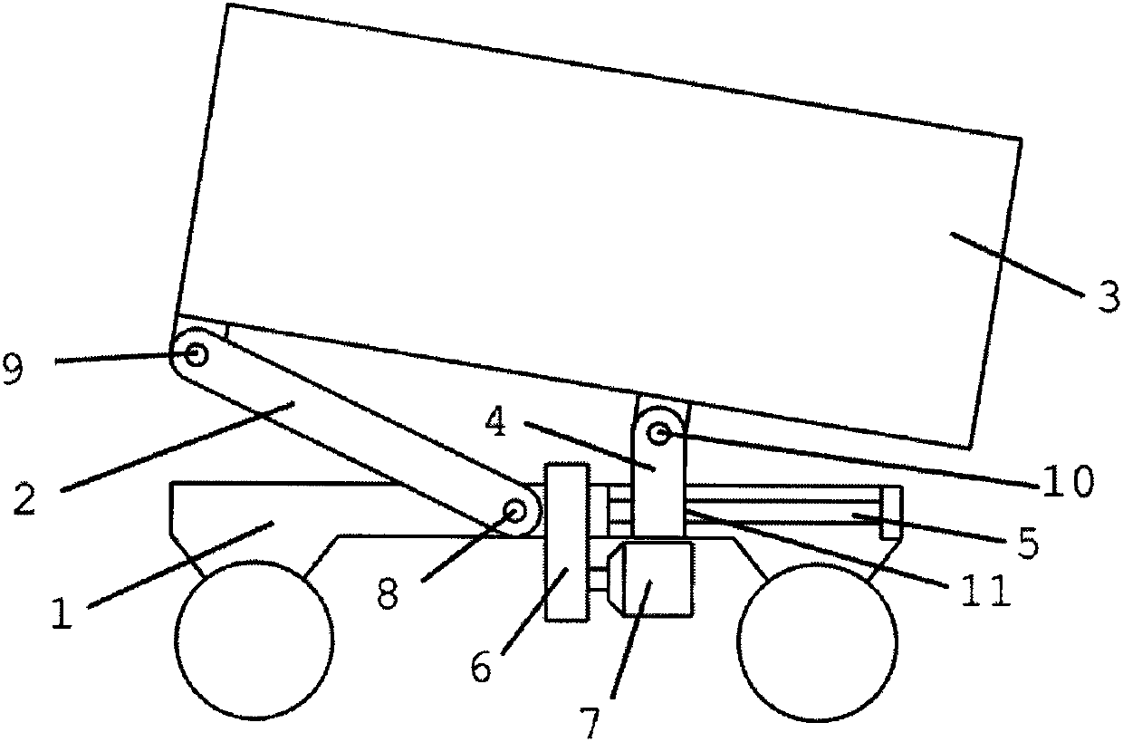 Electric lifting mechanism for self discharging truck with self locking function