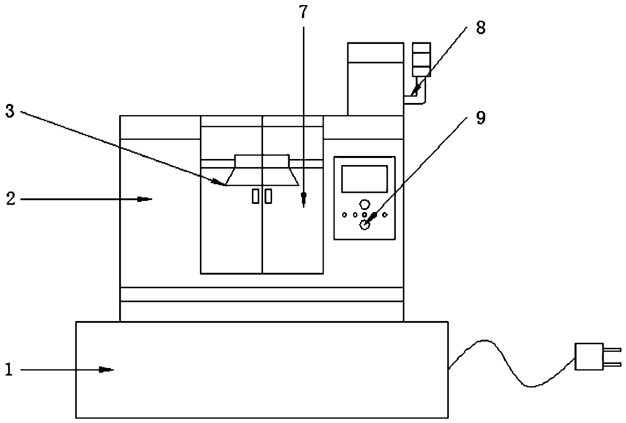 A shock absorbing device for a three-axis CNC intelligent forming machine tool