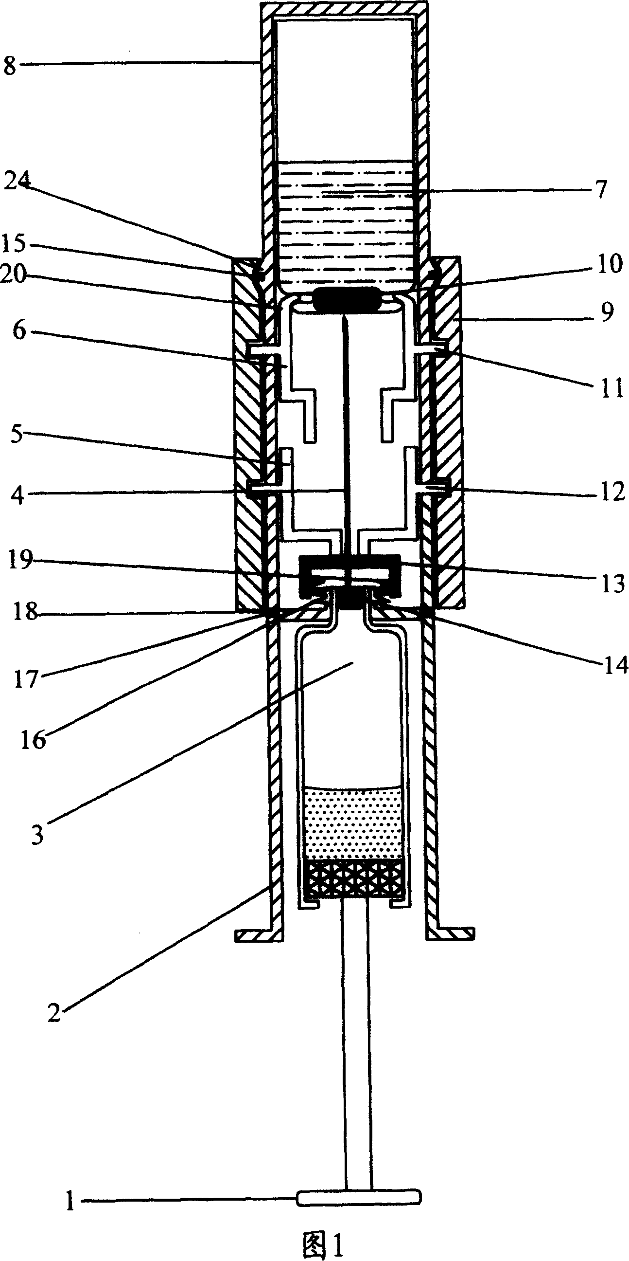 Automatic injection powder mixing syringe