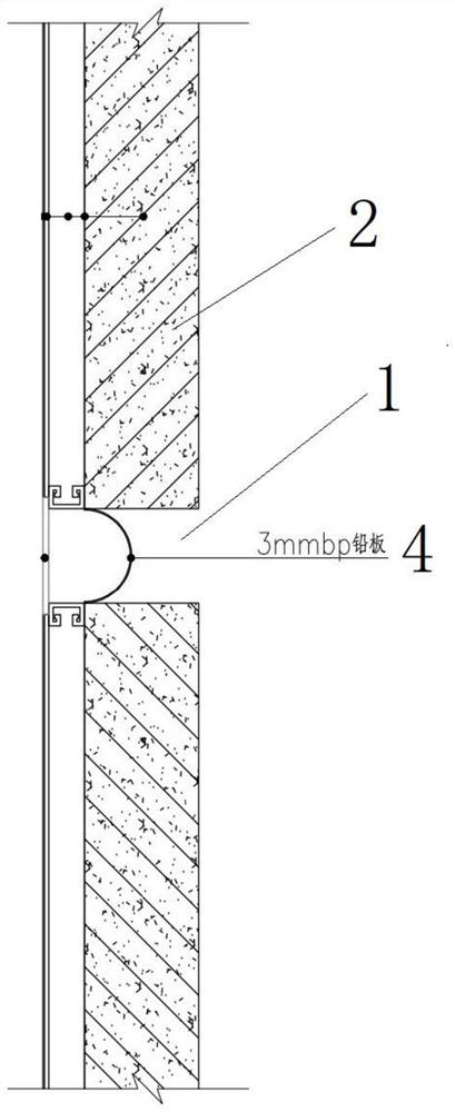 Filling device for expansion joint of ray protection engineering building structure