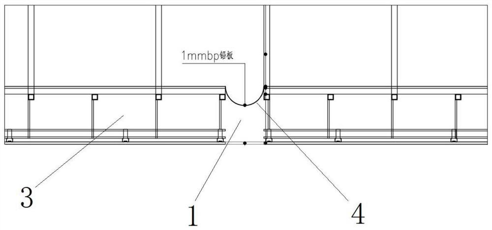 Filling device for expansion joint of ray protection engineering building structure