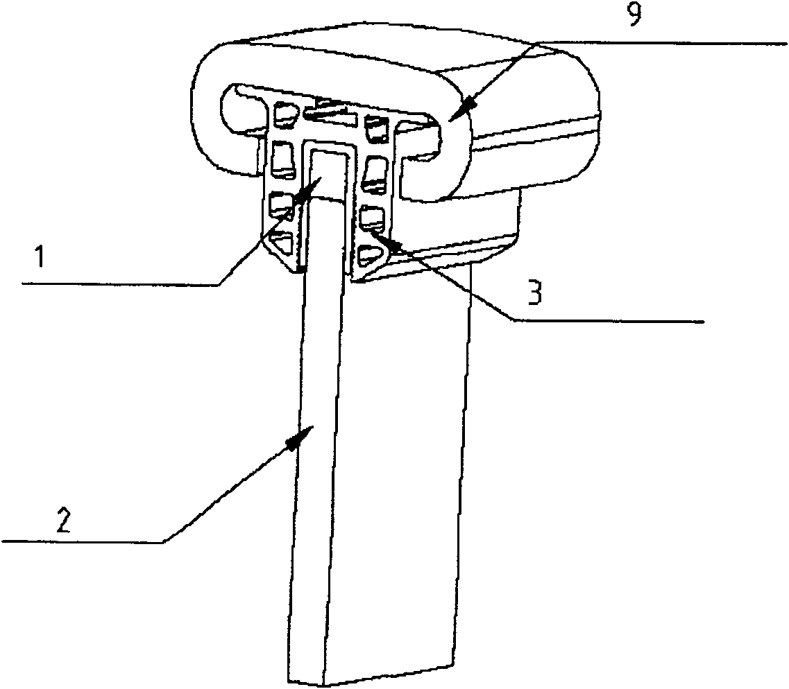 Lighting LED device for railing protective wall plate of escalator or moving side-walk