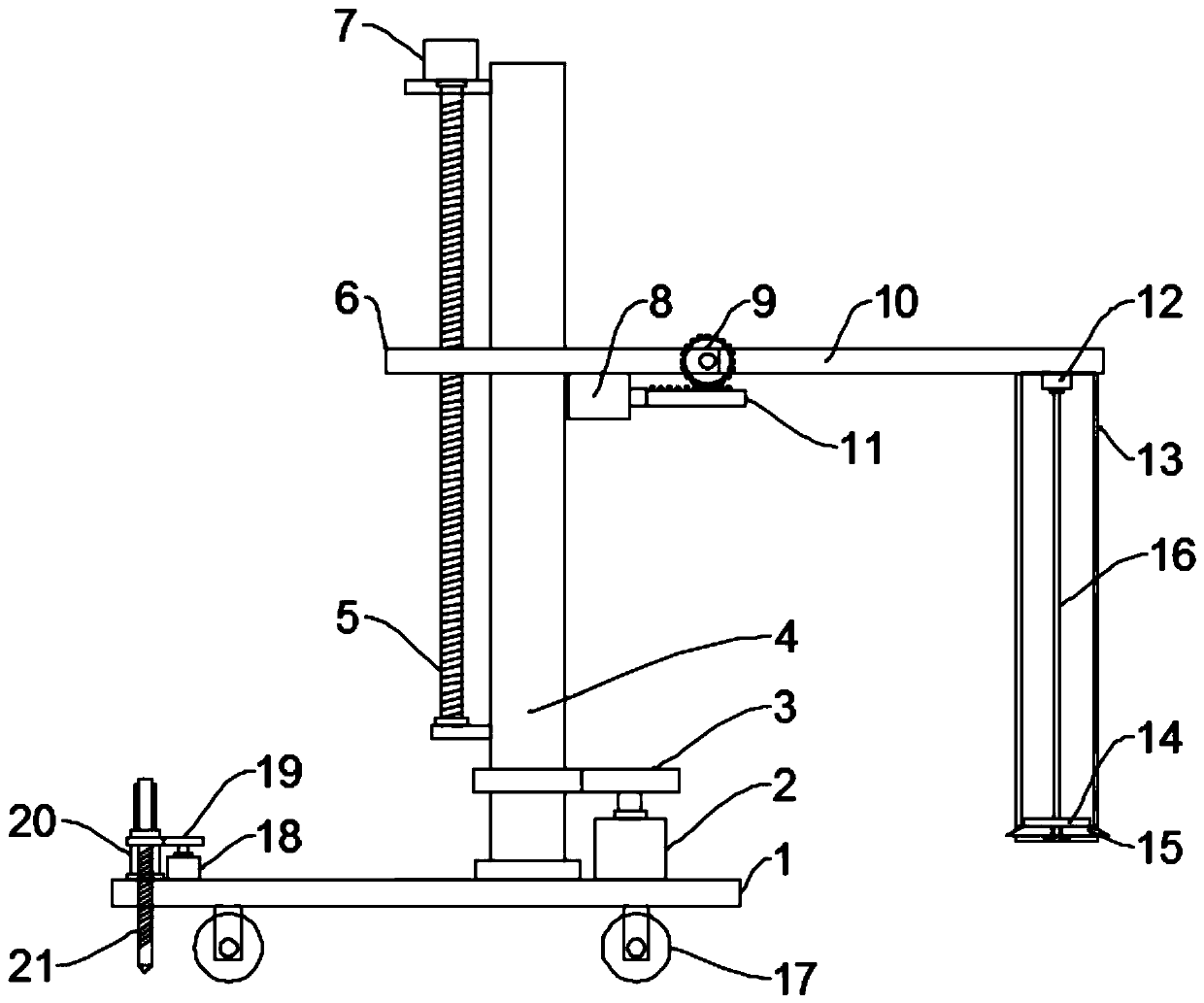 Convenient-to-use cable rack for cable laying