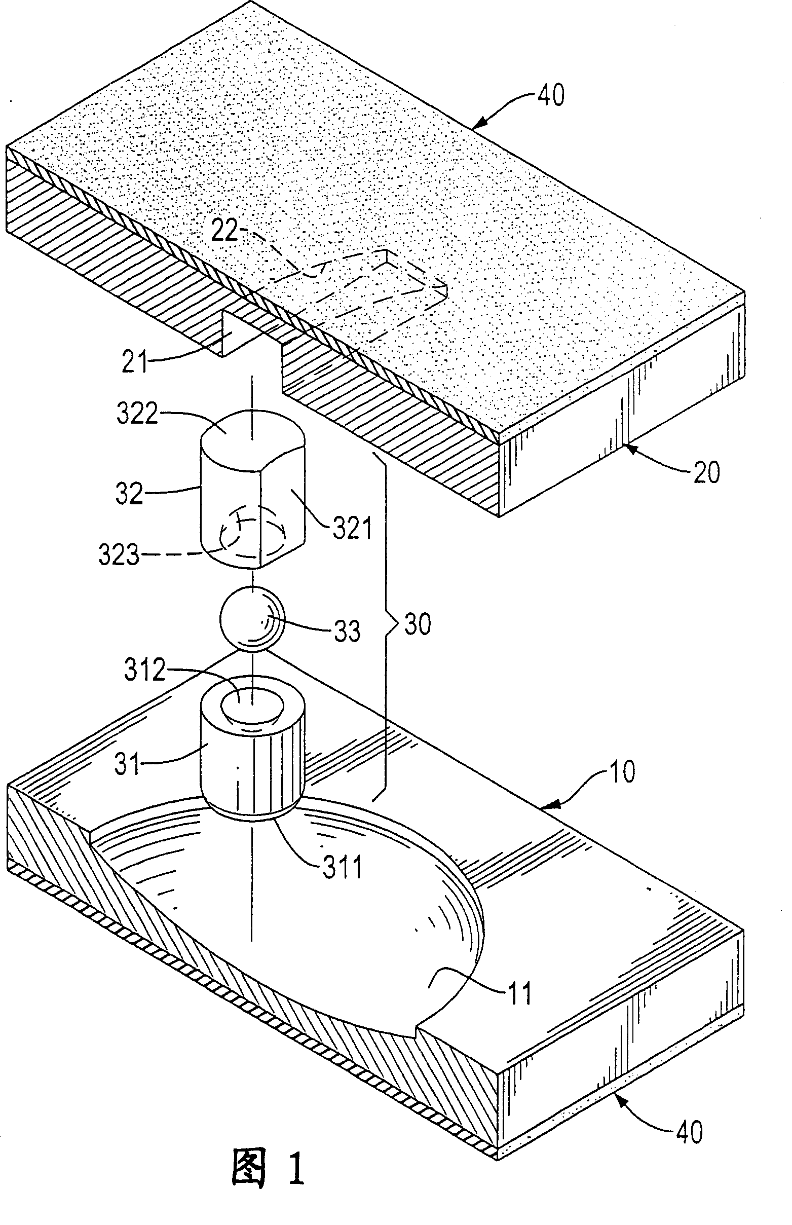 Shock isolator with multiaspect different frequencies