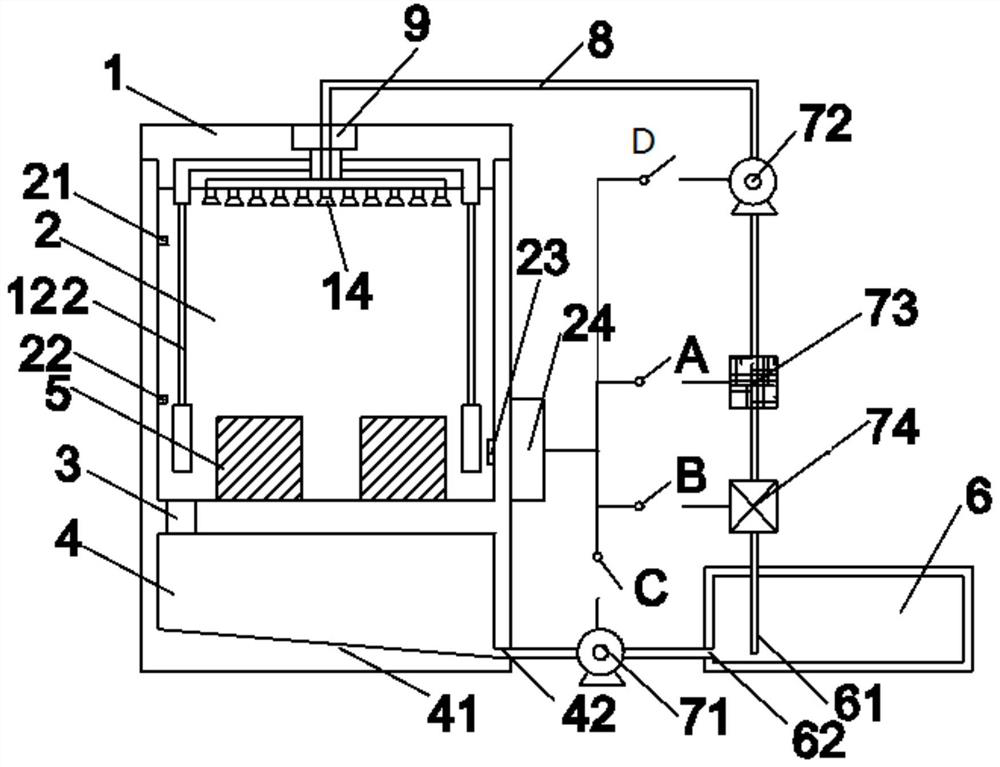 A cement test block water curing device