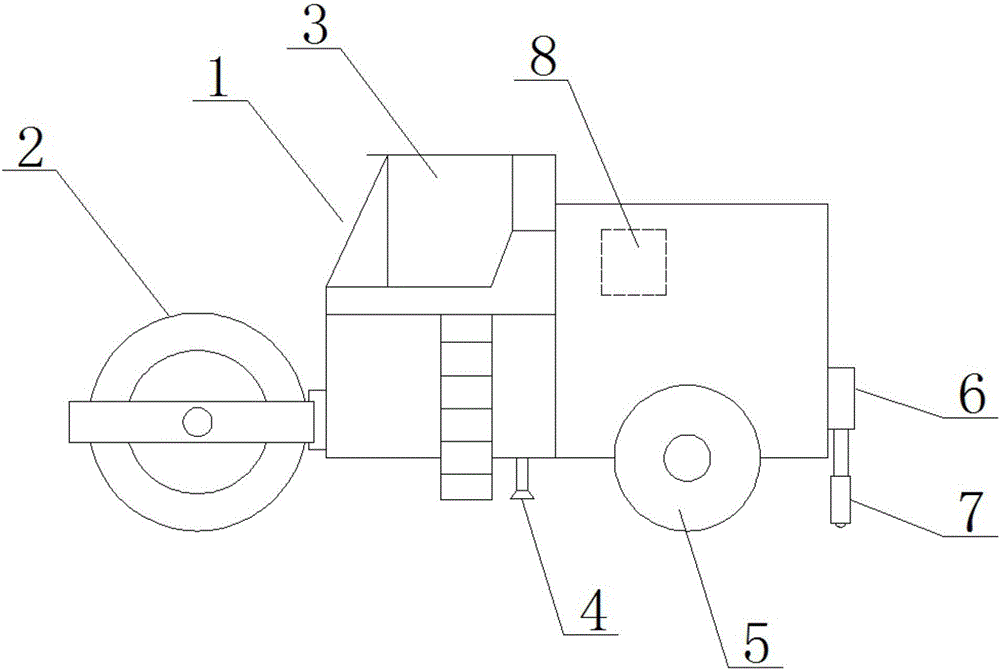 Road compactor with detection