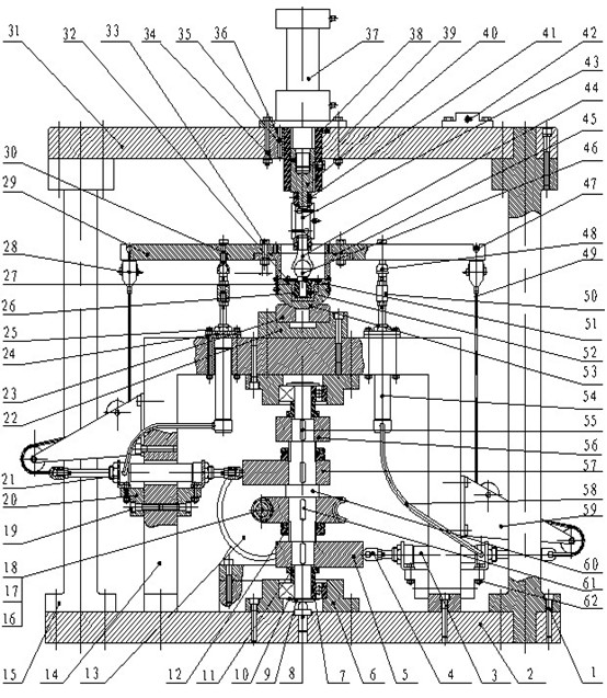 Air cylinder self-resetting type hip joint test machine