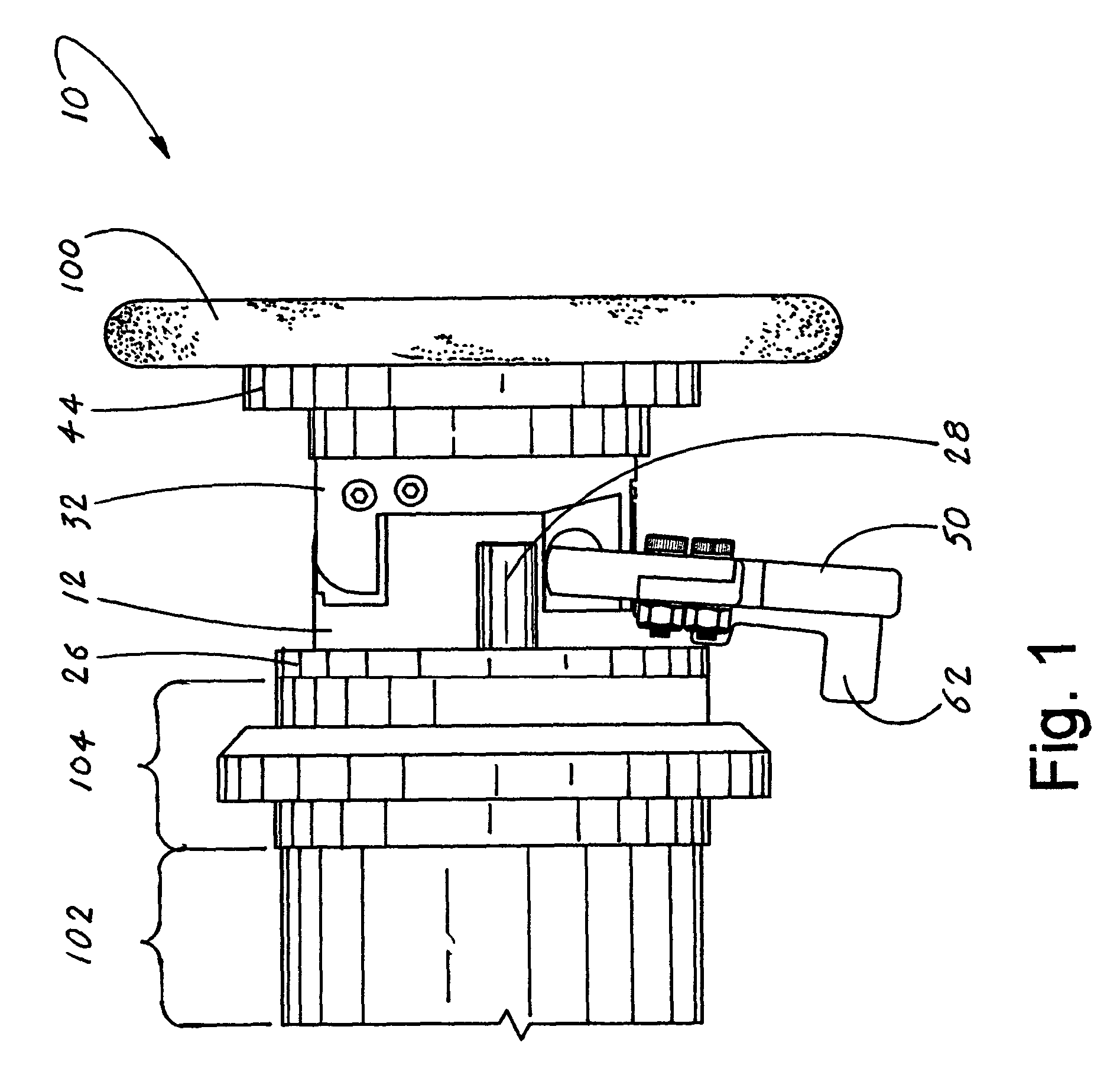 Lockable vehicle steering-wheel tilting assembly