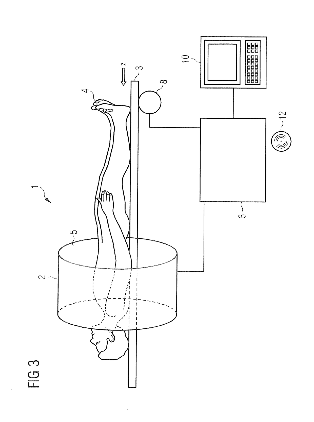 Implementation of a magnetic resonance examination at several bed positions in the scanner