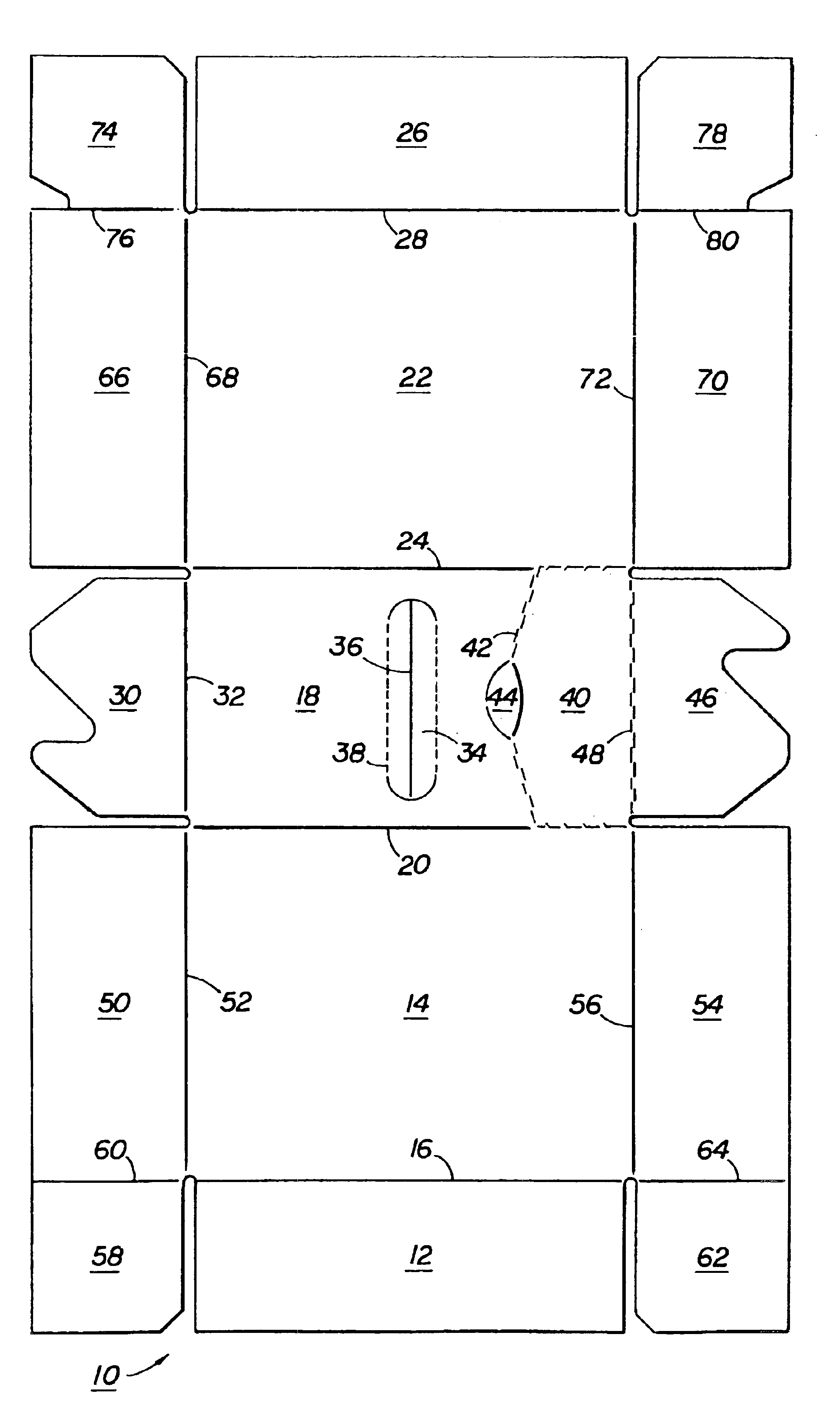 Carton with a dispenser in the top panel for dispensing pouches