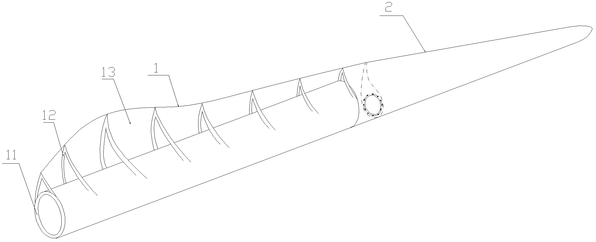 Large wind driven power generator and sectional type blade thereof