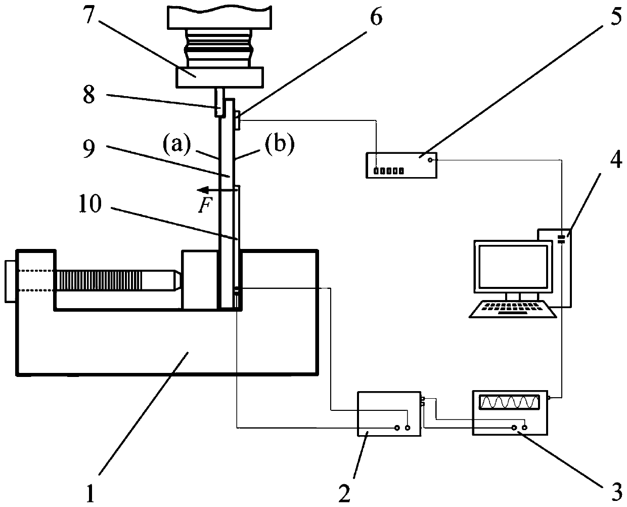 Bent actuator-based thin-walled workpiece machining vibration suppressing device and method