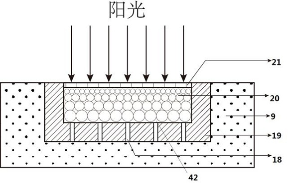 Solar heat collection device and sewage treatment method thereof