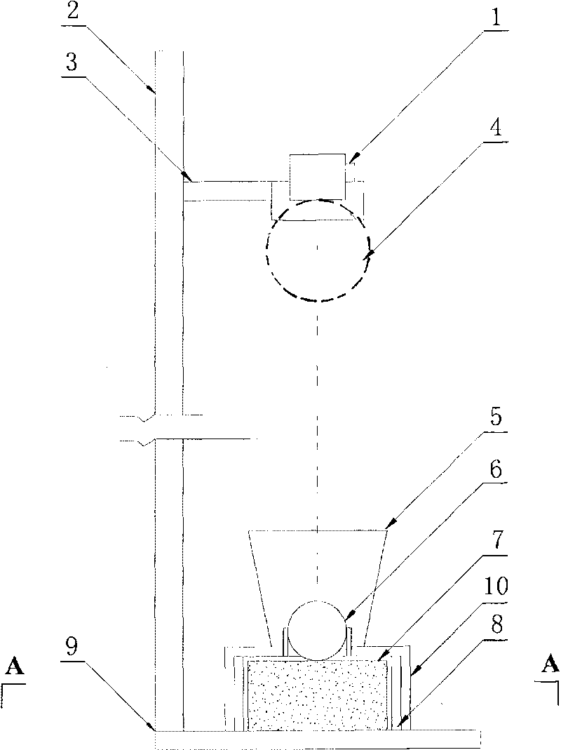 Drop hammer type shock test bench controlled by magnetic switch