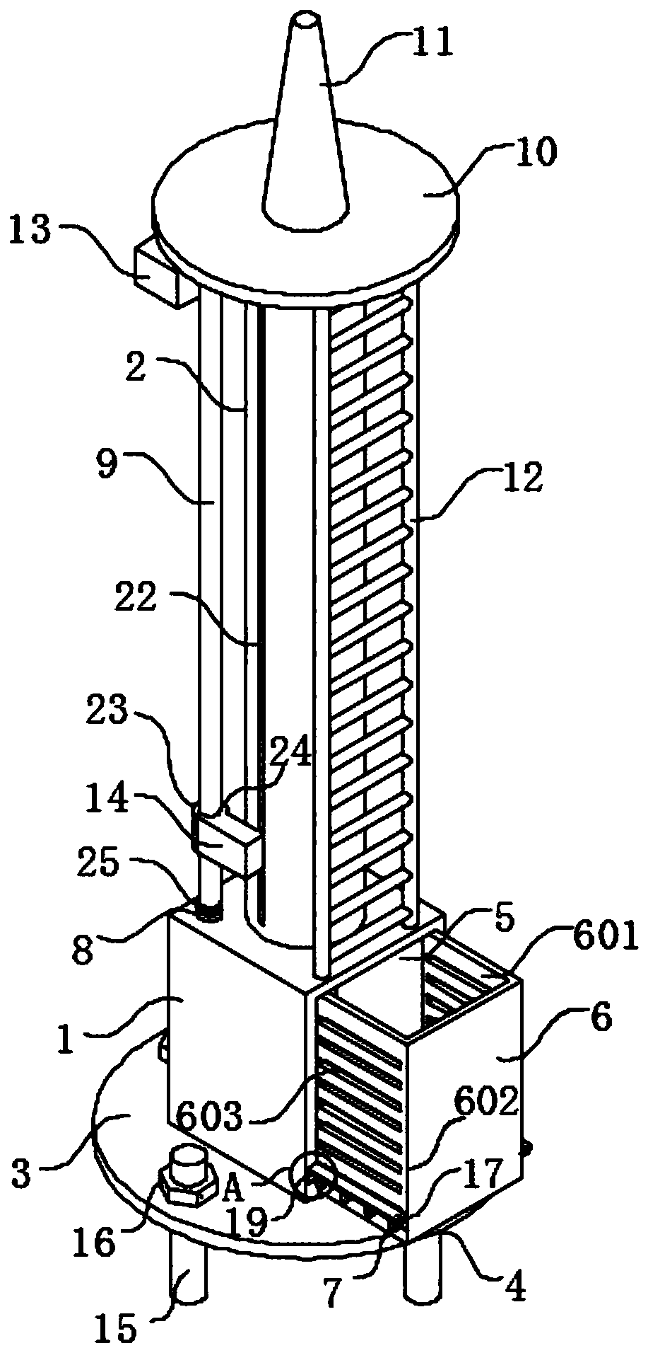 Sectional type communication tower device used for 5G signal forwarding