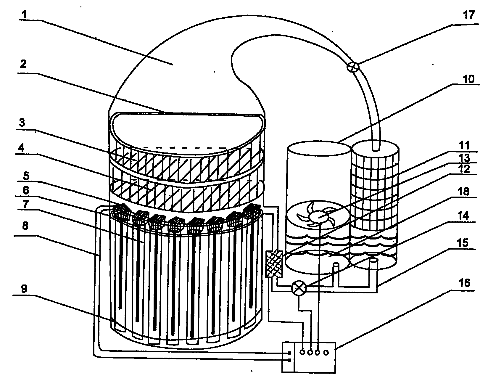 Solar water-free washing machine